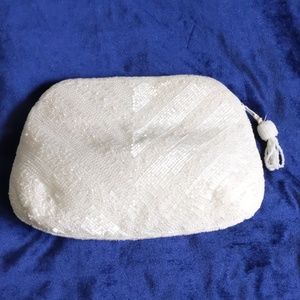 Vintage Beaded white Clutch